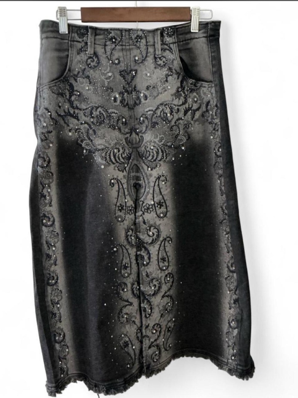 Nina Rossi Black Embellished Pencil Skirt